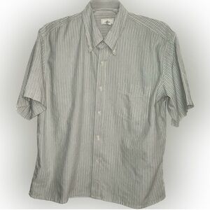 💥Dockers Men’s Shirt Plaid Short Sleeve Button Up Green Cream Large